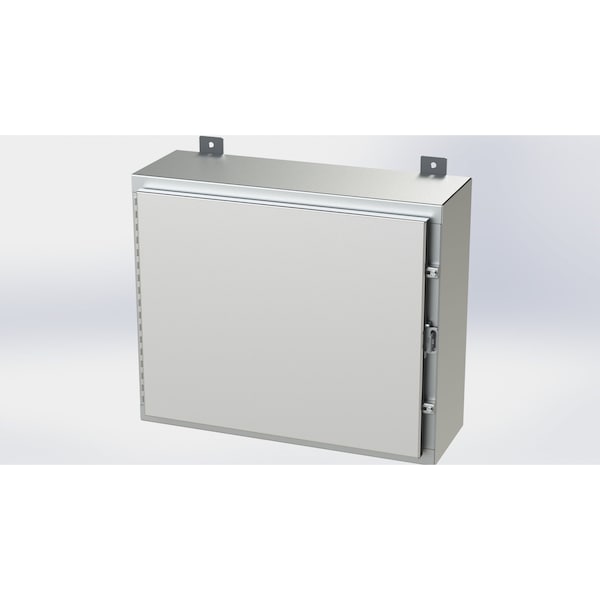 Saginaw Control & Engineering 304 Stainless Steel Electrical Enclosures, 20 in H, 8 in D, 24 in W, NEMA 4X, Hinged - SCE-20H2408SSLP