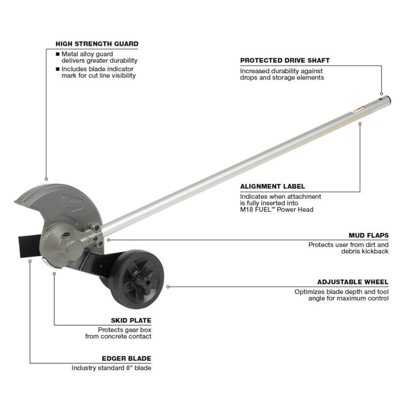 Milwaukee M18 FUEL QUIK-LOK 10 in. Pole Saw Attachment and 8 in. Edger Attachment (Tool-Only) - 49-16-2720-49-16-2718