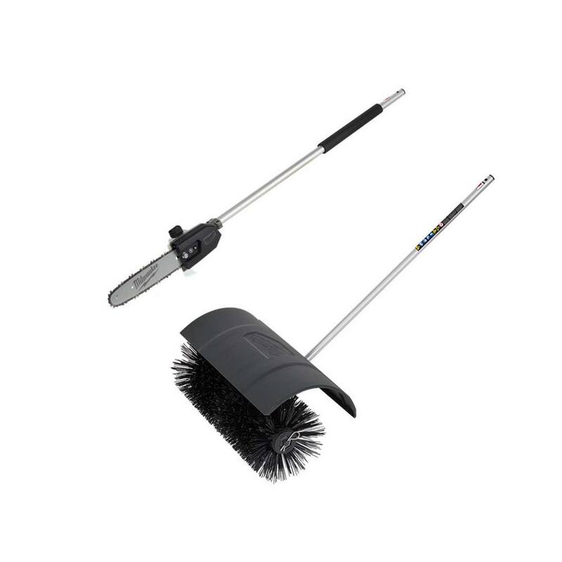 Milwaukee M18 FUEL QUIK-LOK 10 in. Pole Saw Attachment and M18 FUEL QUIK-LOK Bristle Brush Attachment (2-Tool) - 49-16-2720-49-16-2741