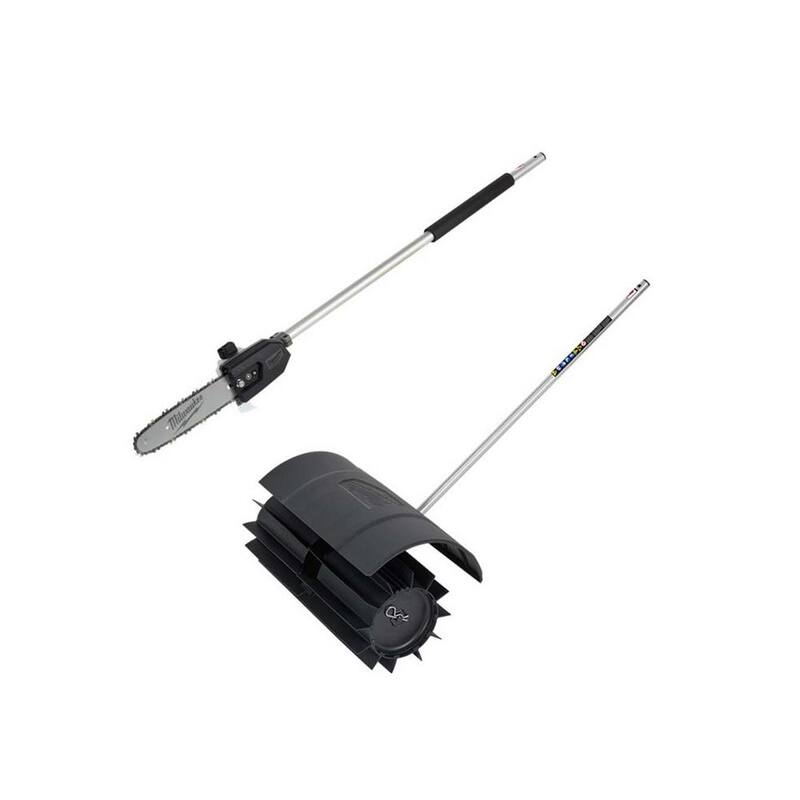Milwaukee M18 FUEL QUIK-LOK 10 in. Pole Saw Attachment and M18 FUEL QUIK-LOK Rubber Broom Attachment (2-Tool) - 49-16-2720-49-16-2740