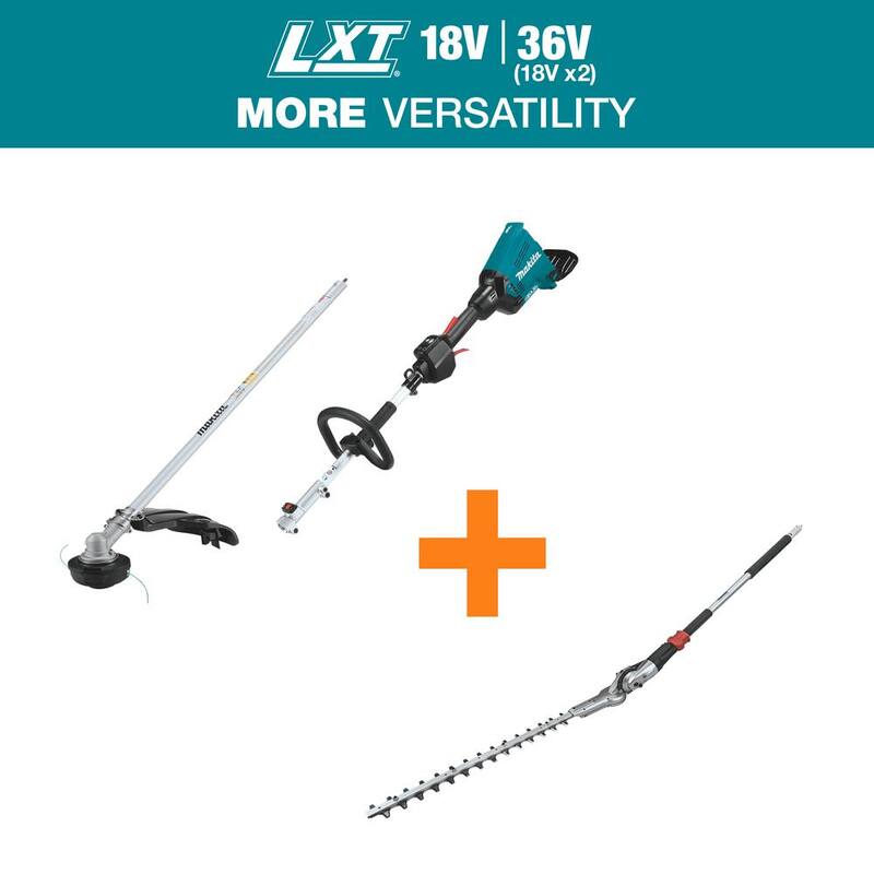 Makita LXT 18V X2 (36V) Couple Shaft Power Head (Tool Only) with String Trimmer and Articulating Hedge Trimmer Attachment - XUX01ZM5EN401MP