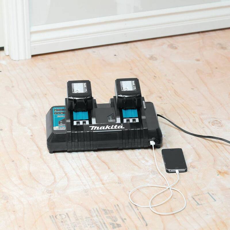 Makita 18V X2 (36V) LXT Brushless Couple Shaft Power Head (Tool-Only) with 18V LXT Dual Port Rapid Optimum Charger - XUX01Z-DC18RD