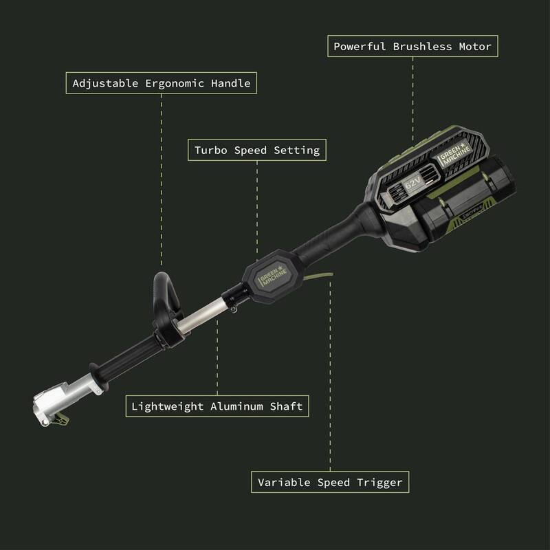 Green Machine 62-Volt Cordless Multitool Power Head with 2.5Ah Battery and Charger - GMMT6200-PH