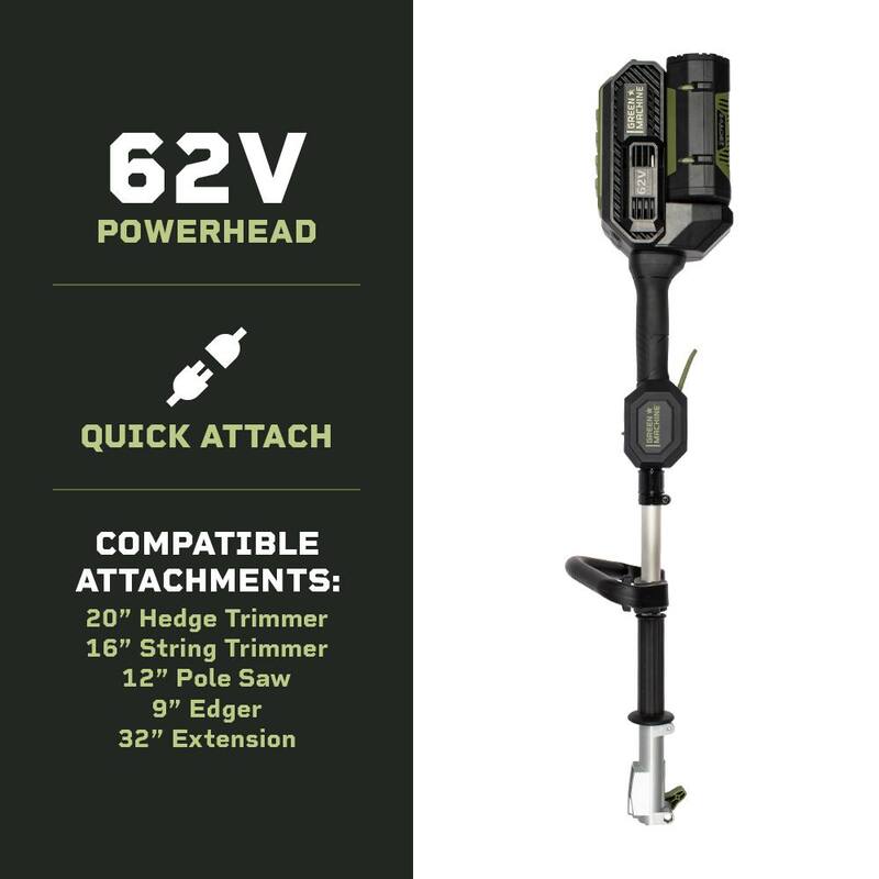 Green Machine 62-Volt Cordless Multitool Power Head with 2.5Ah Battery and Charger - GMMT6200-PH