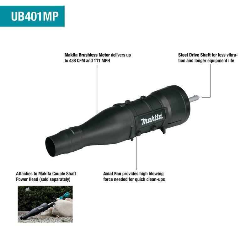 Makita LXT 18V Brushless Cordless Couple Shaft Power Head Kit with 13 in. String Trimmer and Leaf Blower Attachments, 4.0Ah - XUX02SM1X3