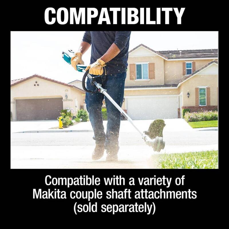 Makita LXT 18V Brushless Cordless Couple Shaft Power Head Kit with 13 in. String Trimmer and Leaf Blower Attachments, 4.0Ah - XUX02SM1X3