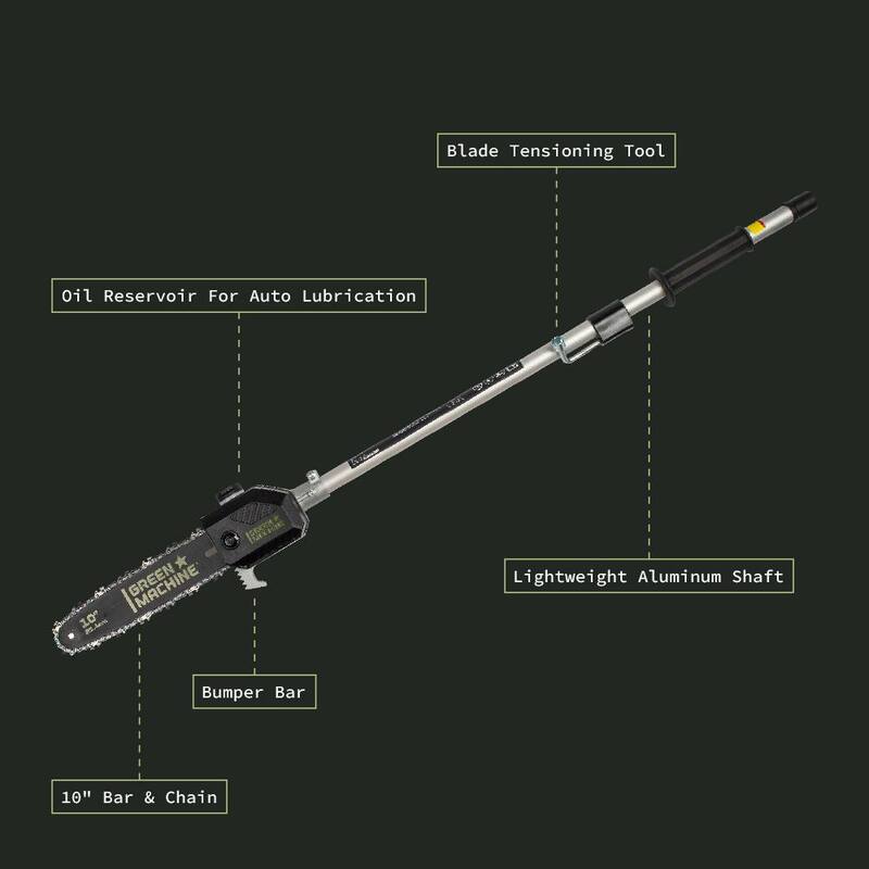Green Machine 10 in. Pole Saw Attachment for Multitool Power Head - GMMT6200-PSA