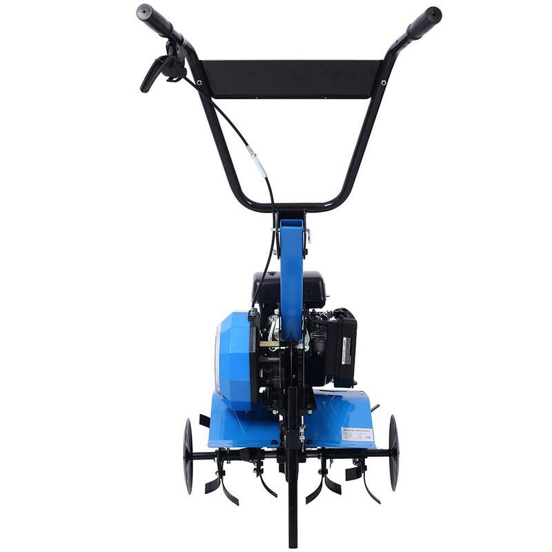 Misopily 2-in-1 4-Cycle 78.5 CC Tiller and Cultivator with Handle, 18 in. Till Width, EPA Compliant, Blue - SA11-328B079
