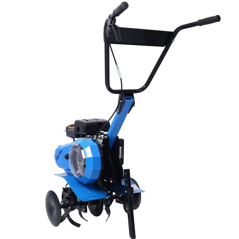 Misopily 2-in-1 4-Cycle 78.5 CC Tiller and Cultivator with Handle, 18 in. Till Width, EPA Compliant, Blue - SA11-328B079