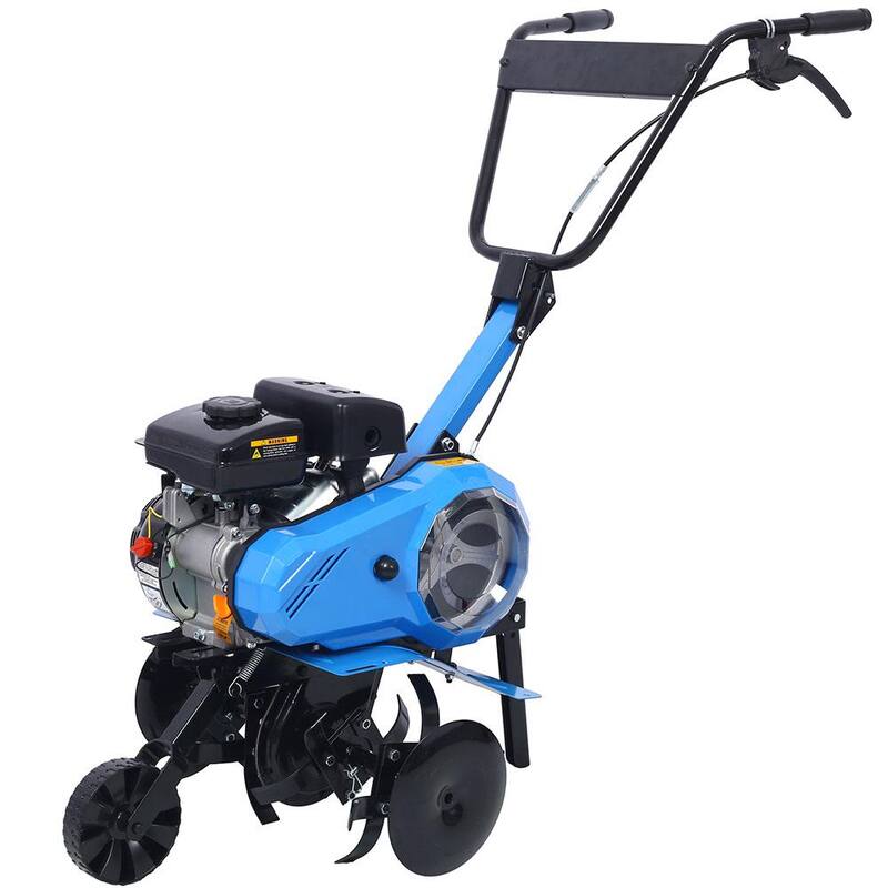 Misopily 2-in-1 4-Cycle 78.5 CC Tiller and Cultivator with Handle, 18 in. Till Width, EPA Compliant, Blue - SA11-328B079