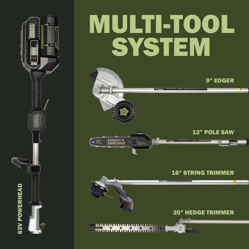 Green Machine 20 in. Hedge Trimmer Attachment for Multitool Power Head - GMMT6200-HTA