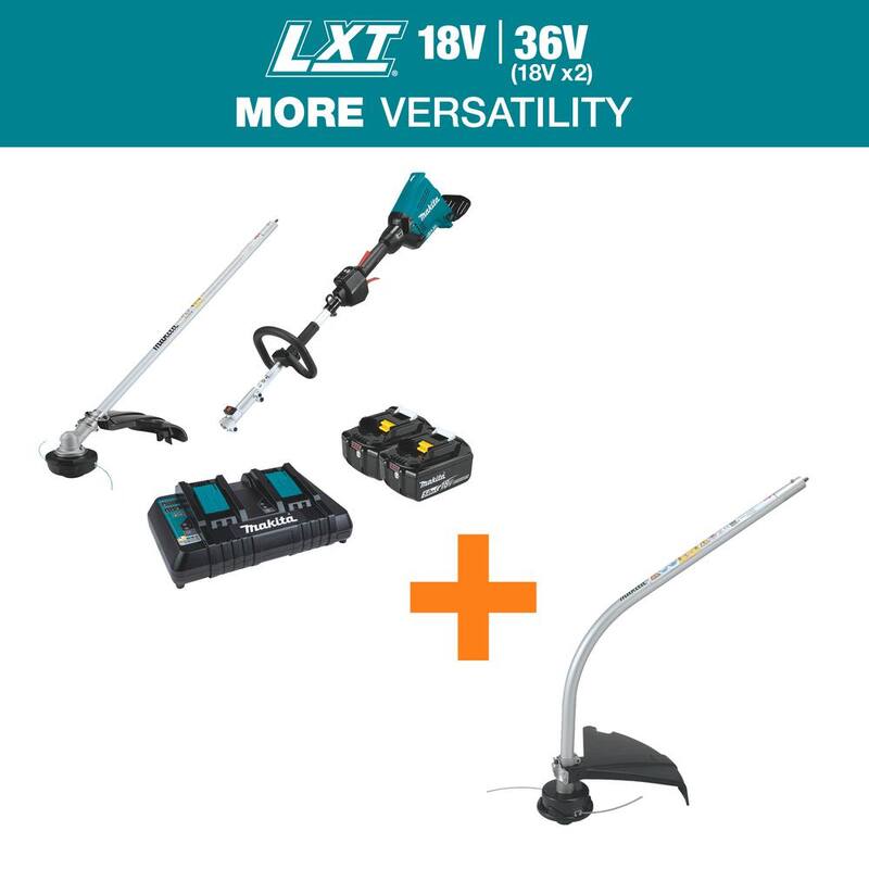 Makita LXT 18V X2 (36V) Brushless Couple Shaft Power Head Kit with Trimmer Attachment Curved String Trimmer Attachment - XUX01M5PTER400M