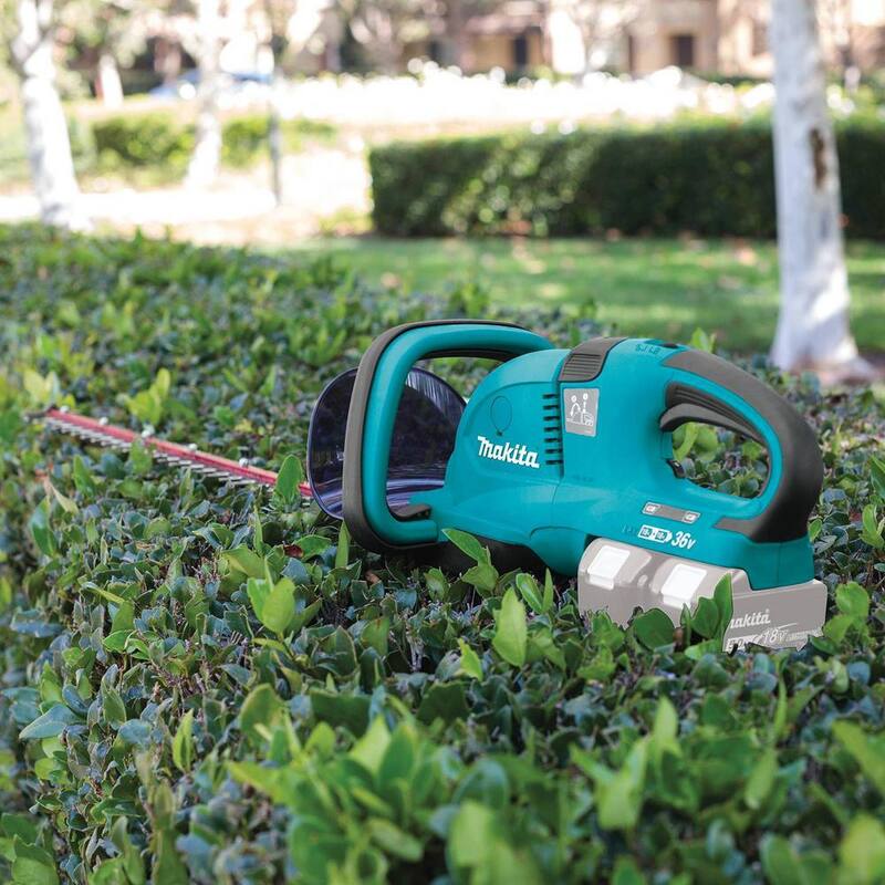 Makita 18V X2 (36V) LXT Brushless Power Head with Trimmer Attachment and LXT Hedge Trimmer w/Bonus 18V LXT 2Pk Battery 5.0Ah - XUX01ZM5B185H4Z