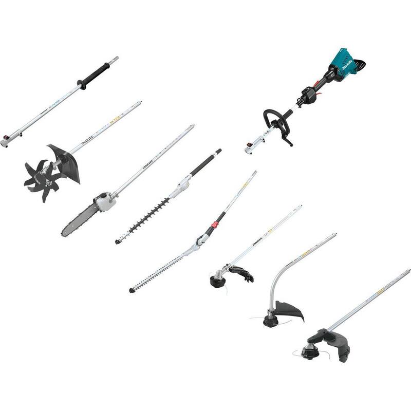 Makita 18V X2 (36V) LXT Brushless Power Head with Trimmer Attachment and LXT Hedge Trimmer w/Bonus 18V LXT 2Pk Battery 5.0Ah - XUX01ZM5B185H4Z