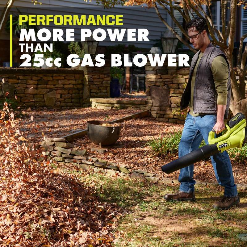 RYOBI 40V 120 MPH 550 CFM Cordless Battery Blower With 4.0 Ah Battery and Charger - RY40LB01K