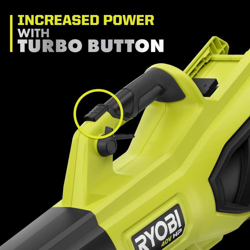 RYOBI 40V HP Brushless Whisper Series 190 MPH 730 CFM Cordless Battery Jet Fan Leaf Blower with (2) 4.0 Ah Batteries & Charger - RY404100