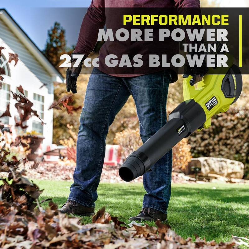 RYOBI 40V HP Brushless Whisper Series 190 MPH 730 CFM Cordless Battery Jet Fan Leaf Blower with (2) 4.0 Ah Batteries & Charger - RY404100