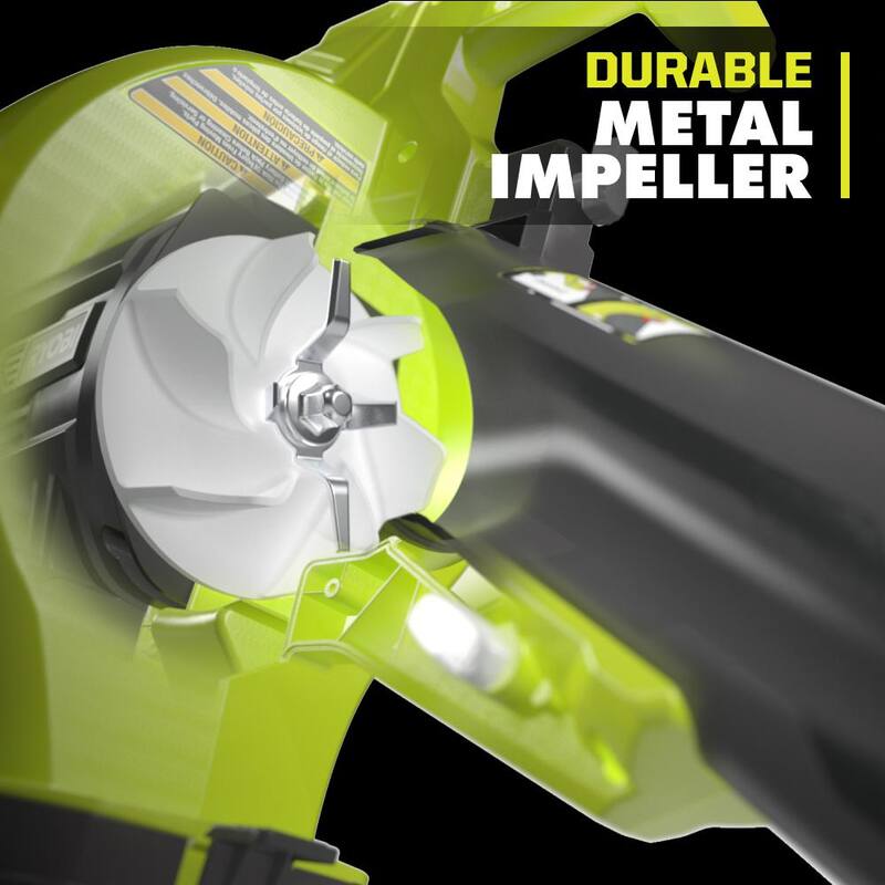 RYOBI 40V Vac Attack Cordless Leaf Vacuum/Mulcher with 5.0 Ah Battery and Charger - RY40451