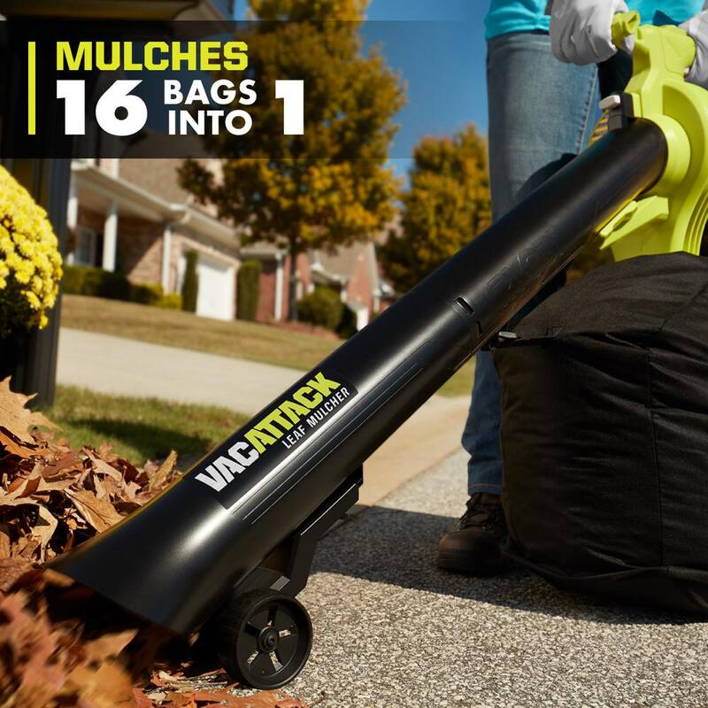 RYOBI 40V Vac Attack Cordless Leaf Vacuum/Mulcher with 5.0 Ah Battery and Charger - RY40451
