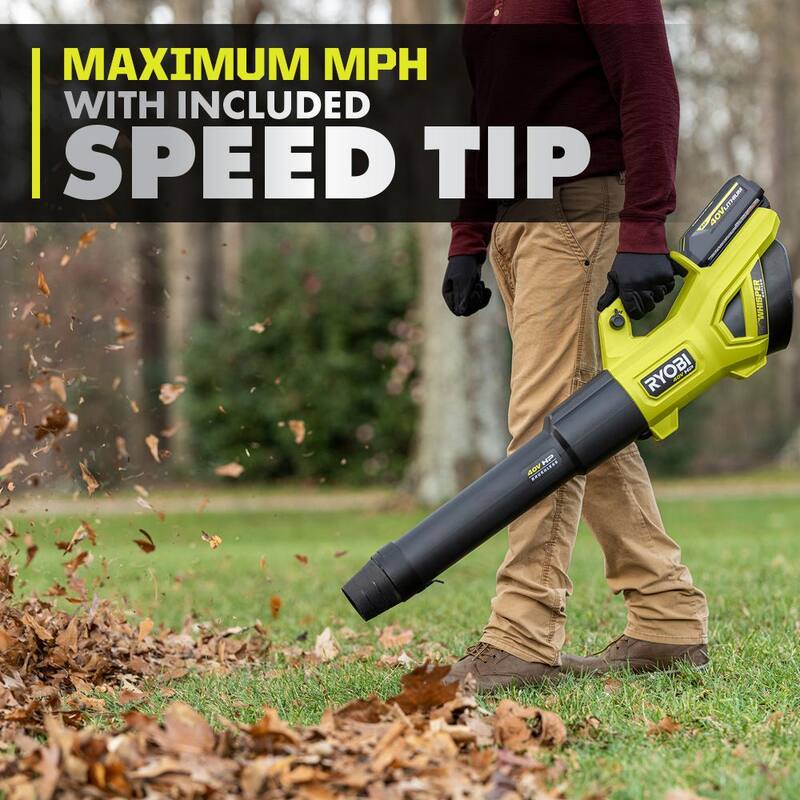 RYOBI 40V HP Brushless Whisper Series 160 MPH 650 CFM Cordless Battery Leaf Blower with 4.0 Ah Battery and Charger - RY404014K