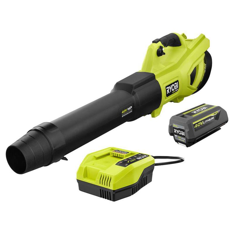 RYOBI 40V HP Brushless Whisper Series 160 MPH 650 CFM Cordless Battery Leaf Blower with 4.0 Ah Battery and Charger - RY404014K