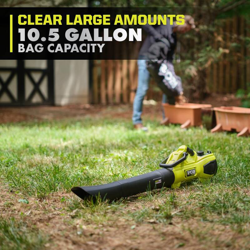 RYOBI 40V HP Brushless 100 MPH 600 CFM Cordless Leaf Blower/Mulcher/Vacuum with (2) 4.0 Ah Batteries and Charger - RY404150