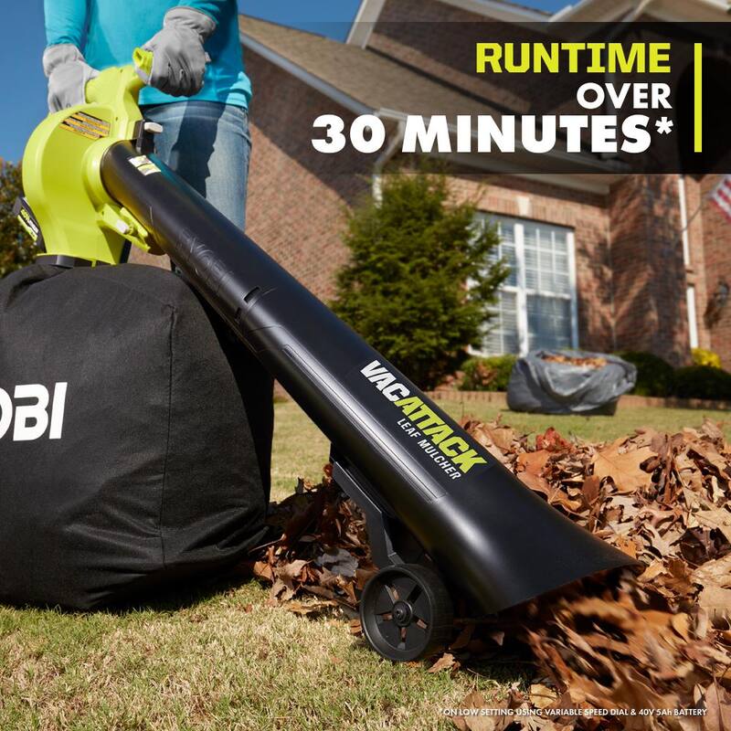 RYOBI 40V Vac Attack Cordless Battery Leaf Vacuum/Mulcher (Tool Only) - RY40405BTL