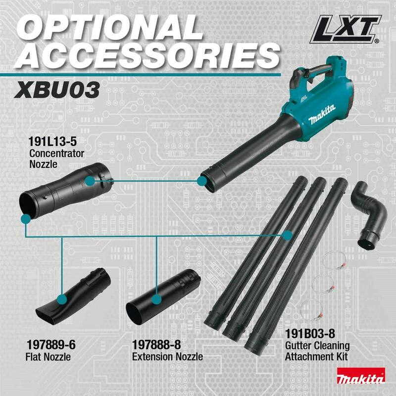 Makita 116 MPH 459 CFM 18V LXT Lithium-Ion Brushless Cordless Leaf Blower (Tool-Only) - XBU03Z