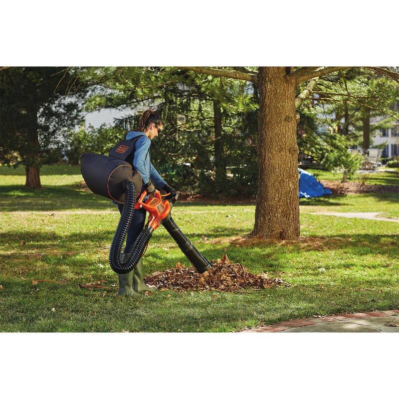 BLACK+DECKER 12 AMP 250 MPH 400 CFM Corded Electric 3-In-1 Backpack Leaf Blower, Vacuum & Mulcher - BEBL7000