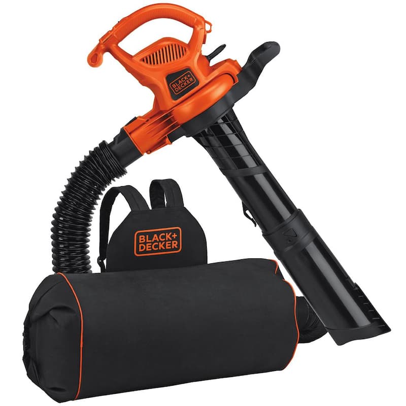 BLACK+DECKER 12 AMP 250 MPH 400 CFM Corded Electric 3-In-1 Backpack Leaf Blower, Vacuum & Mulcher - BEBL7000