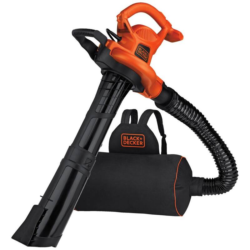BLACK+DECKER 12 AMP 250 MPH 400 CFM Corded Electric 3-In-1 Backpack Leaf Blower, Vacuum & Mulcher - BEBL7000
