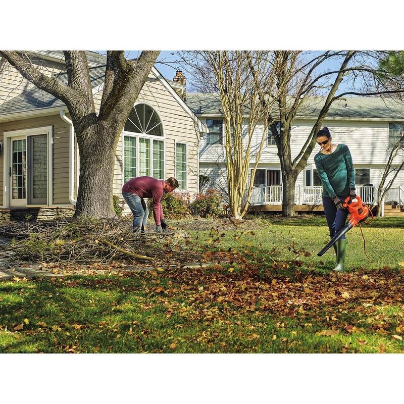 BLACK+DECKER 12 AMP 250 MPH 400 CFM Corded Electric 3-In-1 Backpack Leaf Blower, Vacuum & Mulcher - BEBL7000