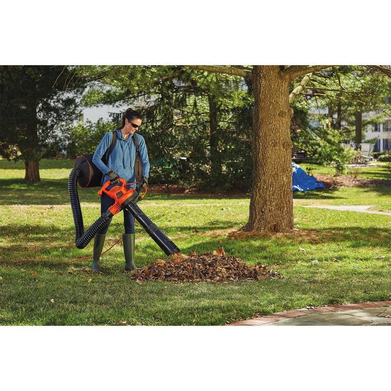 BLACK+DECKER 12 AMP 250 MPH 400 CFM Corded Electric 3-In-1 Backpack Leaf Blower, Vacuum & Mulcher - BEBL7000