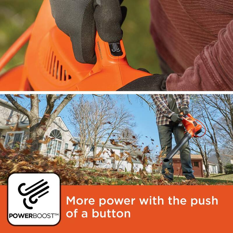 BLACK+DECKER 12 AMP 250 MPH 400 CFM Corded Electric 3-In-1 Backpack Leaf Blower, Vacuum & Mulcher - BEBL7000