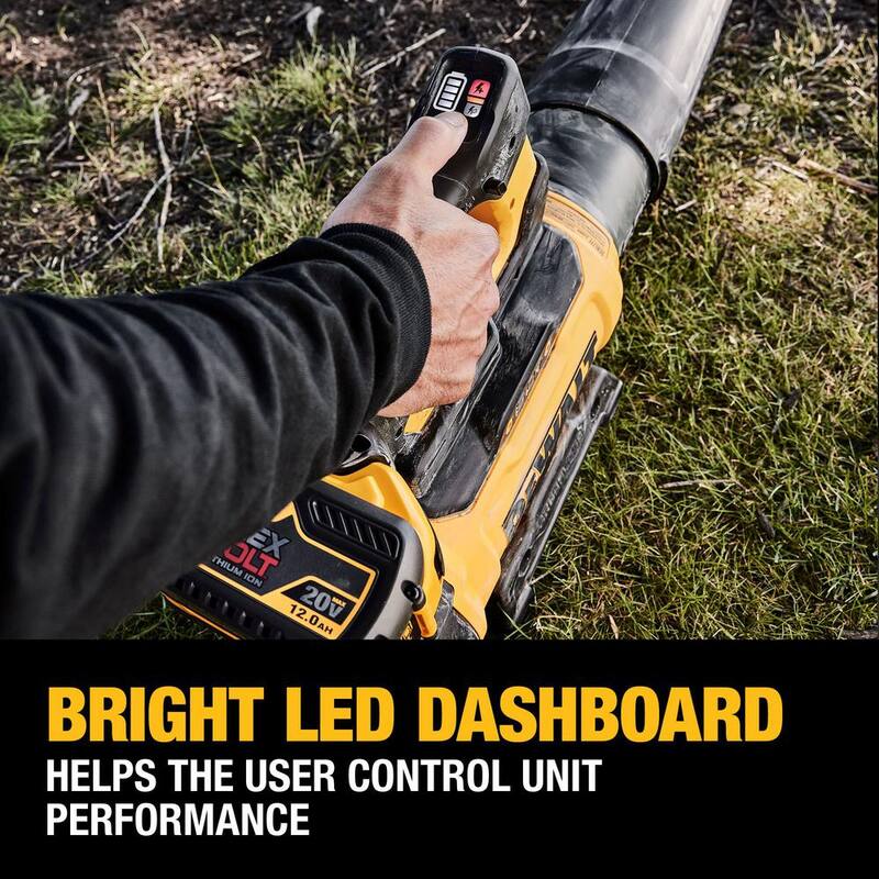 DEWALT FLEXVOLT 60V MAX 160 MPH 760 CFM Brushless Cordless Battery Powered Blower Kit w/ (1) FLEXVOLT 4 Ah Battery and Charger - DCBL777Y1