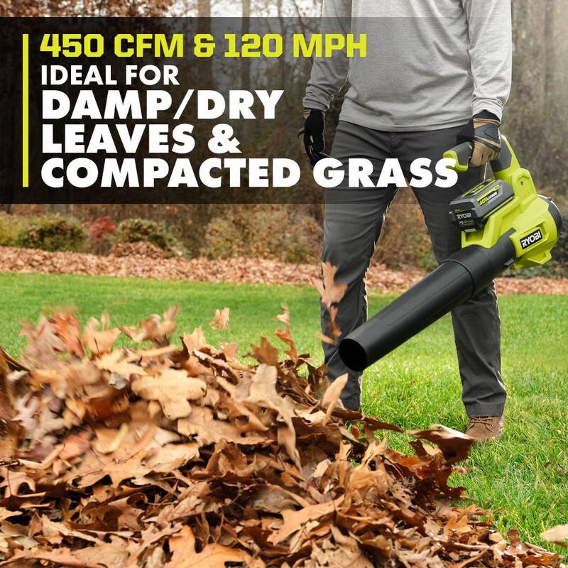 RYOBI 40V 120 MPH 450 CFM Cordless Battery Variable-Speed Jet-Fan Blower (Tool-Only) - RY404012BTL