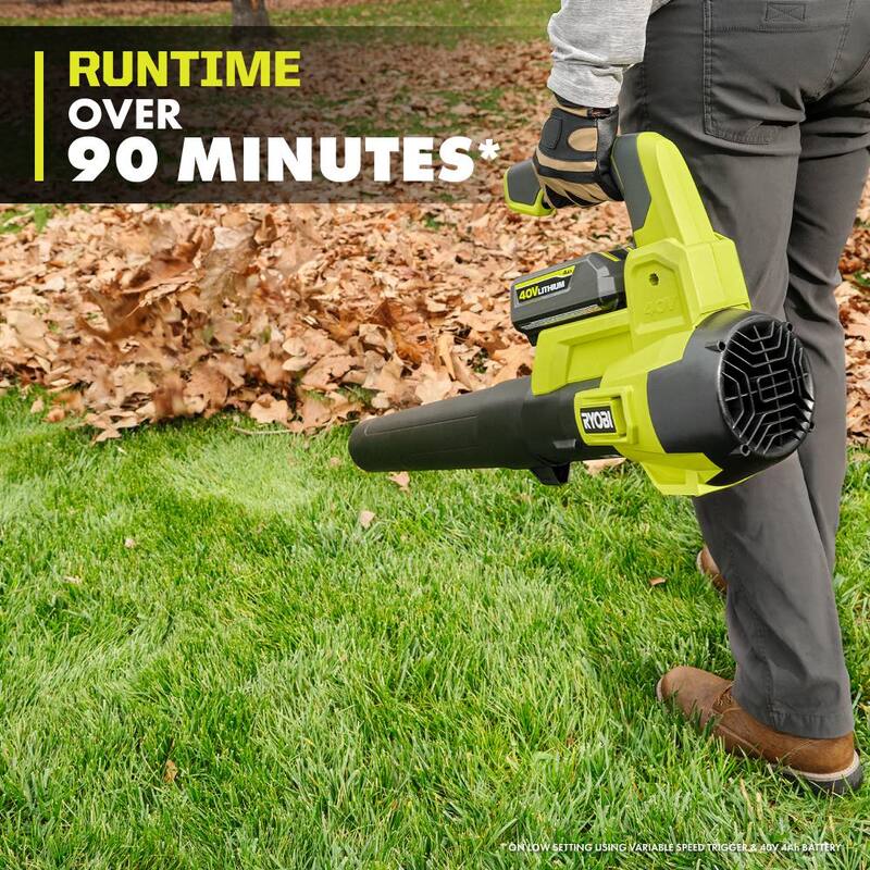 RYOBI 40V 120 MPH 450 CFM Cordless Battery Variable-Speed Jet-Fan Blower (Tool-Only) - RY404012BTL