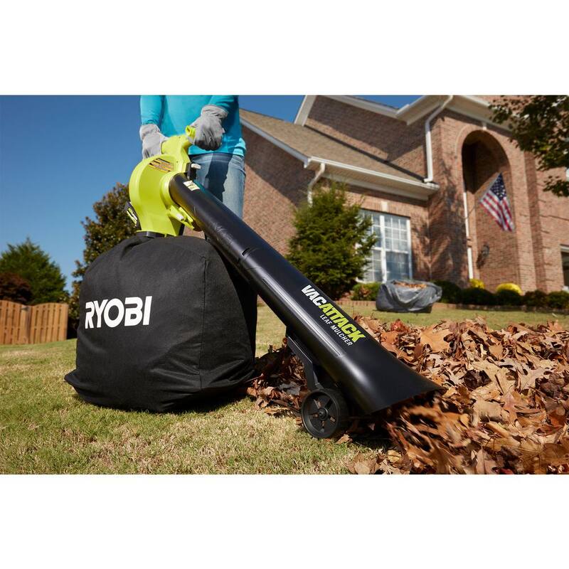 RYOBI 40V Vac Attack Cordless Leaf Vacuum/Mulcher and Lawn and Leaf Bag with 5.0 Ah Battery and Charger - RY40451-LB