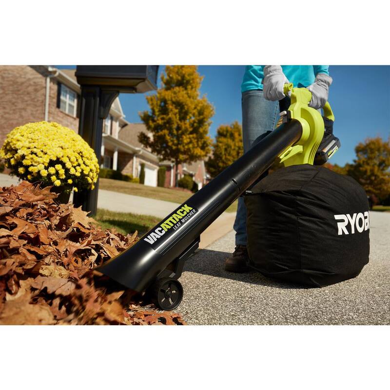 RYOBI 40V Vac Attack Cordless Leaf Vacuum/Mulcher and Lawn and Leaf Bag with 5.0 Ah Battery and Charger - RY40451-LB