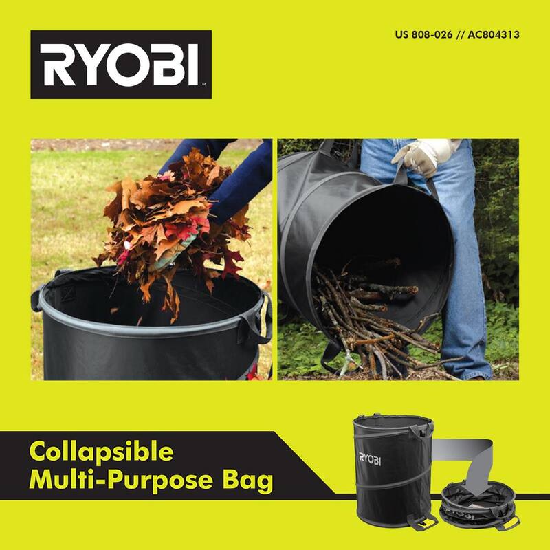 RYOBI 40V Vac Attack Cordless Leaf Vacuum/Mulcher and Lawn and Leaf Bag with 5.0 Ah Battery and Charger - RY40451-LB