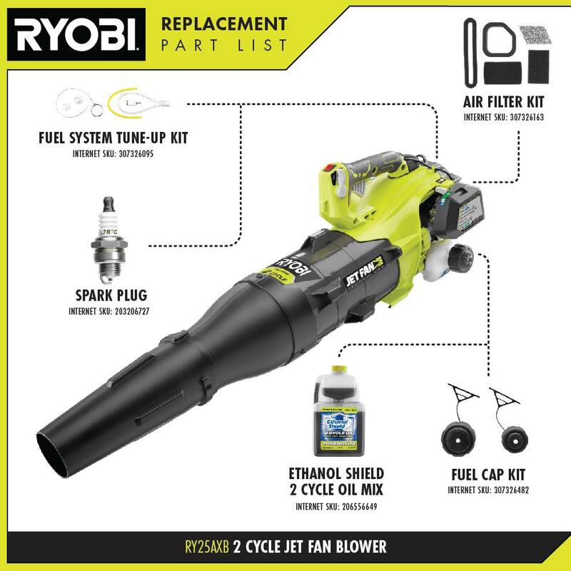 RYOBI 160 MPH 520 CFM 25cc Gas Jet Fan Blower - RY25AXB
