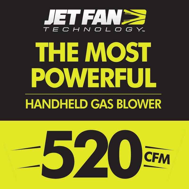 RYOBI 160 MPH 520 CFM 25cc Gas Jet Fan Blower - RY25AXB