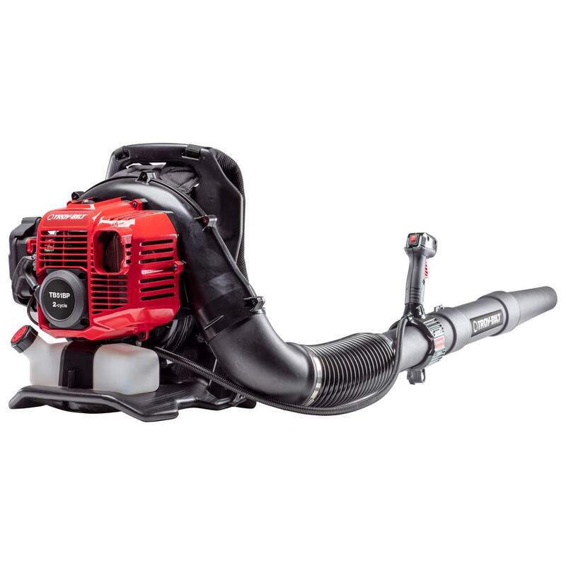 Troy-Bilt 220 MPH 600 CFM 51 cc Full Crank 2-Cycle Gas Backpack Leaf Blower with Tube Mounted Controls - TB51BP