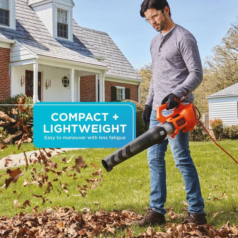 BLACK+DECKER 9 AMP 140 MPH 450 CFM Corded Electric Handheld Axial Leaf Blower - BEBL750