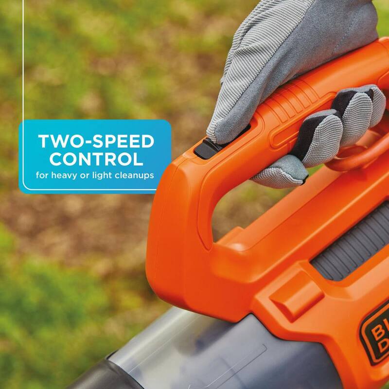 BLACK+DECKER 9 AMP 140 MPH 450 CFM Corded Electric Handheld Axial Leaf Blower - BEBL750