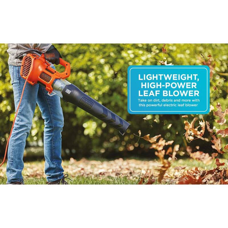 BLACK+DECKER 9 AMP 140 MPH 450 CFM Corded Electric Handheld Axial Leaf Blower - BEBL750