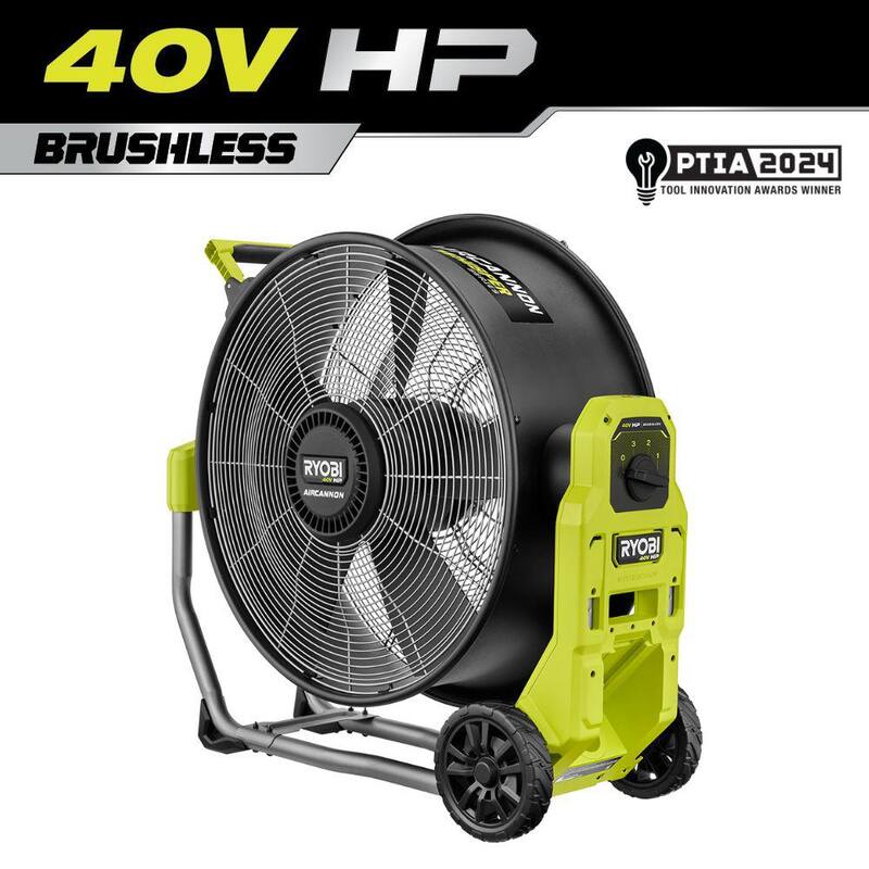 RYOBI 40V HP Brushless Cordless Hybrid WHISPER SERIES 20 in. Air Cannon Fan (Tool Only) - RY40HF01B