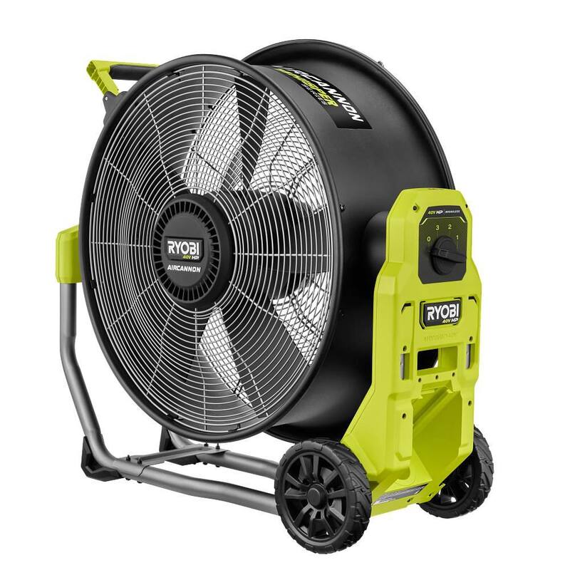 RYOBI 40V HP Brushless Cordless Hybrid WHISPER SERIES 20 in. Air Cannon Fan (Tool Only) - RY40HF01B