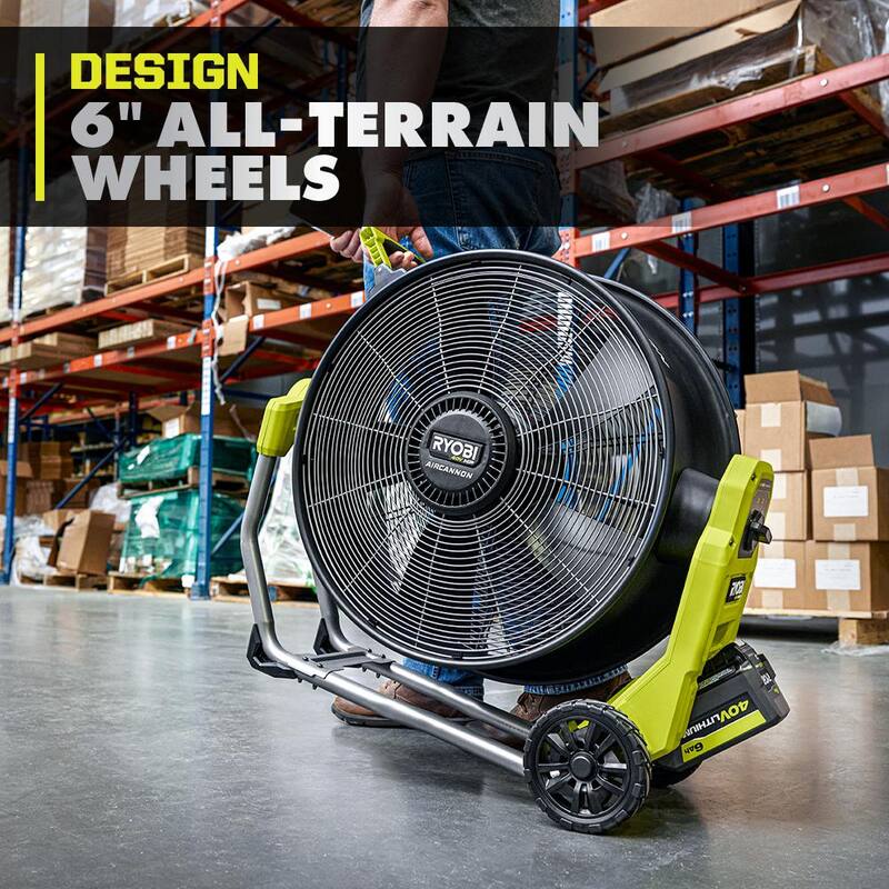 RYOBI 40V HP Brushless Cordless Hybrid WHISPER SERIES 20 in. Air Cannon Fan (Tool Only) - RY40HF01B