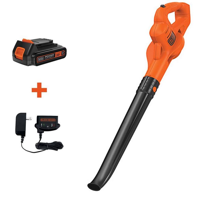 BLACK+DECKER 20V MAX 130 MPH 100 CFM Cordless Battery Powered Handheld Leaf Blower Kit with (1) 1.5Ah Battery & Charger - LSW221